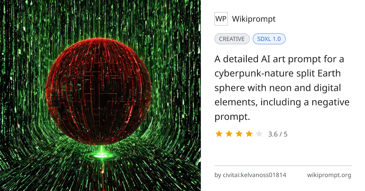 Cyberpunk Earth Sphere Split Scene | Wikiprompt
