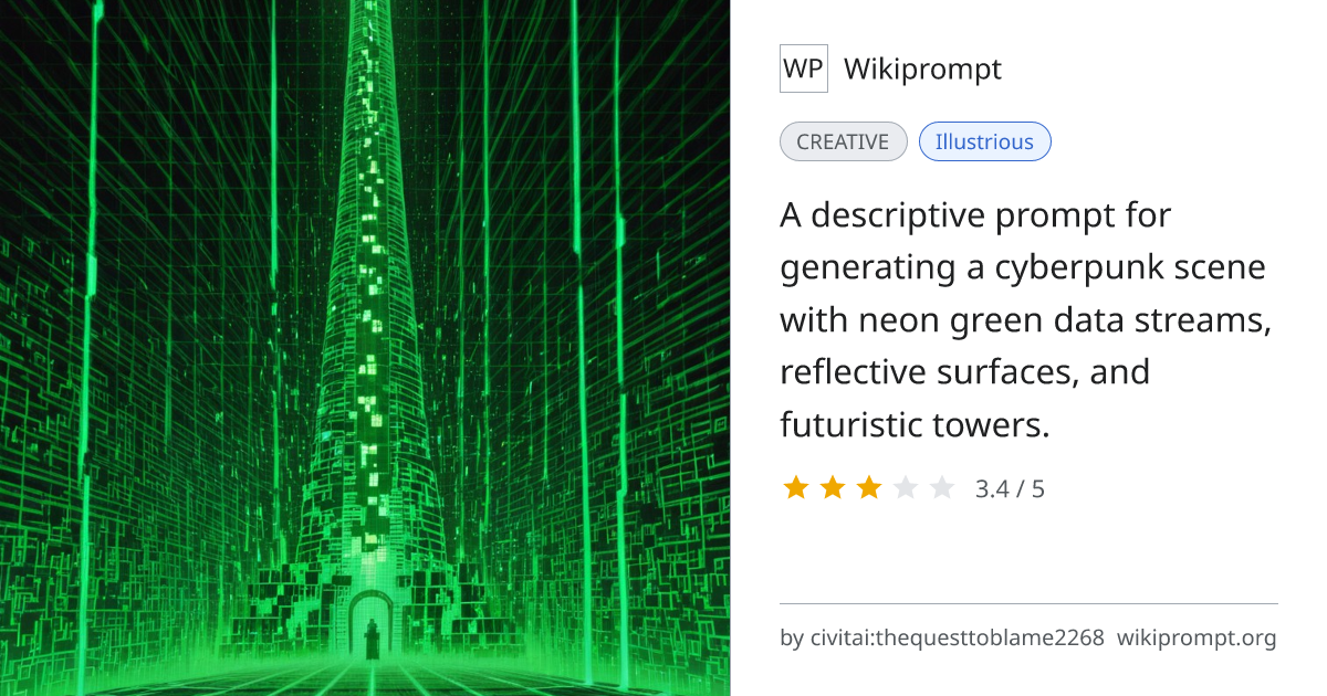 Cyberpunk Glowing Data Streams Visual Prompt | Wikiprompt