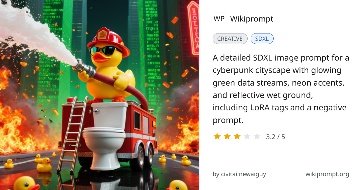 Cyberpunk Neon Data World SDXL Prompt | Wikiprompt