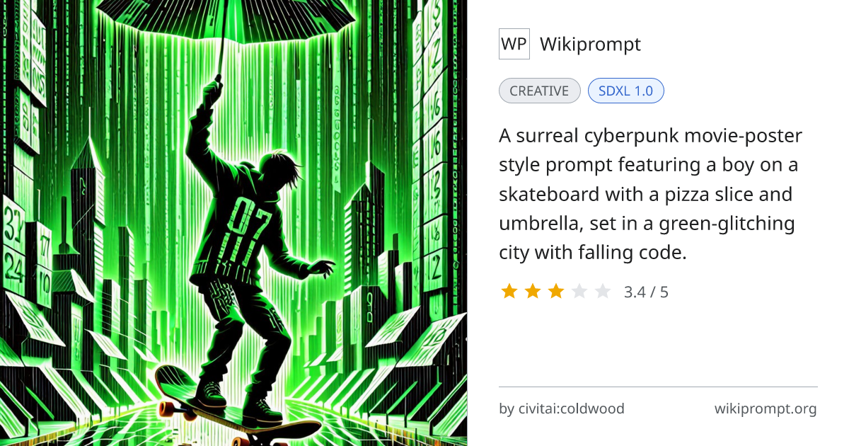 Cyberpunk Pizza Skateboard Surreal Poster | Wikiprompt
