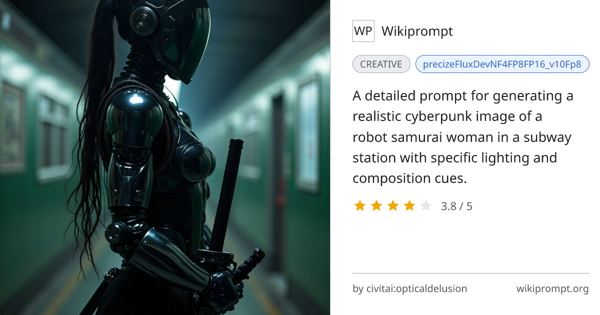 Cyberpunk Robot Samurai Woman | Wikiprompt