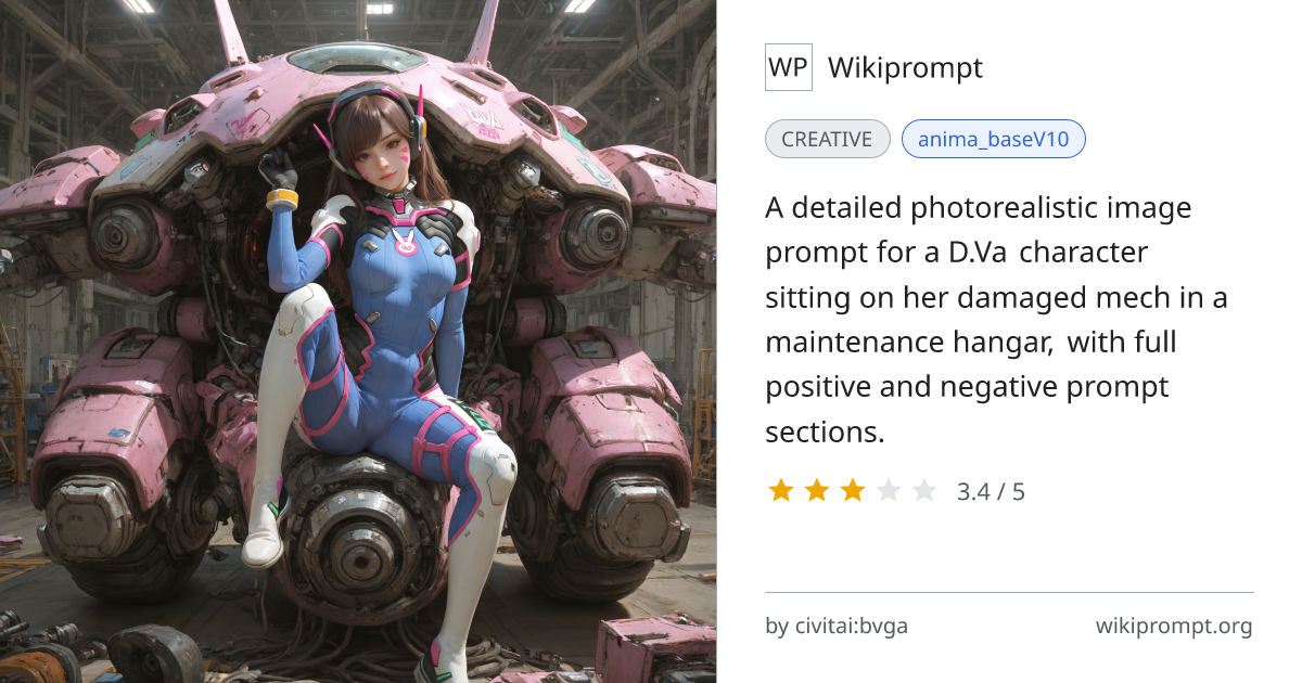 D.Va Mech Hangar Photorealistic Portrait | Wikiprompt