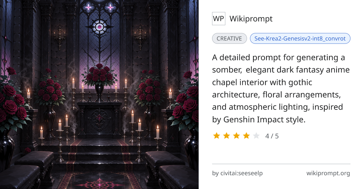 Dark Fantasy Anime Mourning Chapel Interior | Wikiprompt