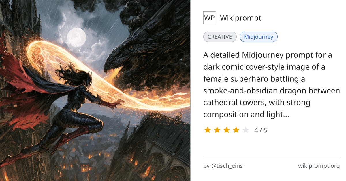 Dark Fantasy Superhero vs Smoke Dragon | Wikiprompt