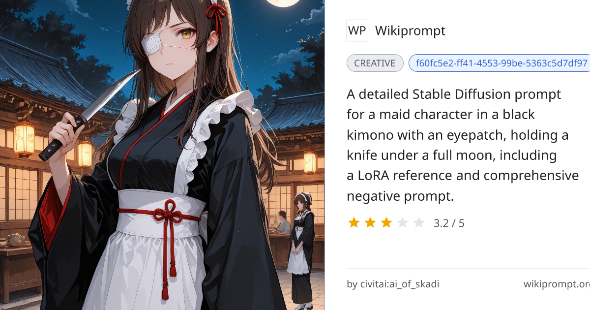 Detailed Maid Kimono Character Prompt with LoRA | Wikiprompt