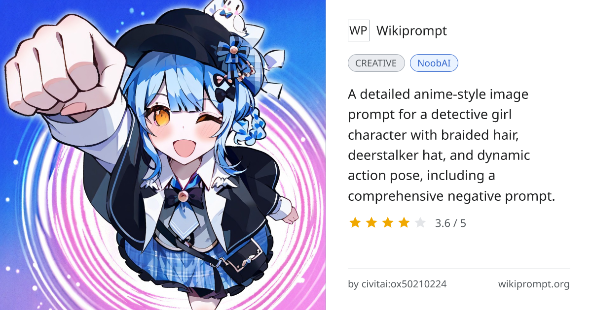 Detective Girl Anime Character Prompt | Wikiprompt