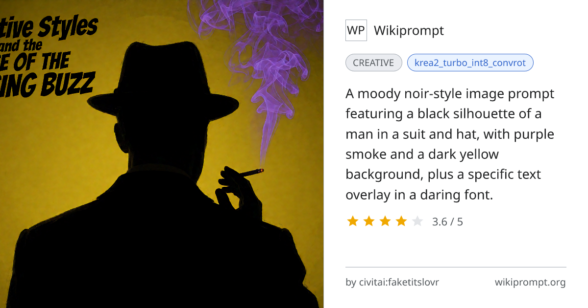 Detective Styles Noir Silhouette | Wikiprompt