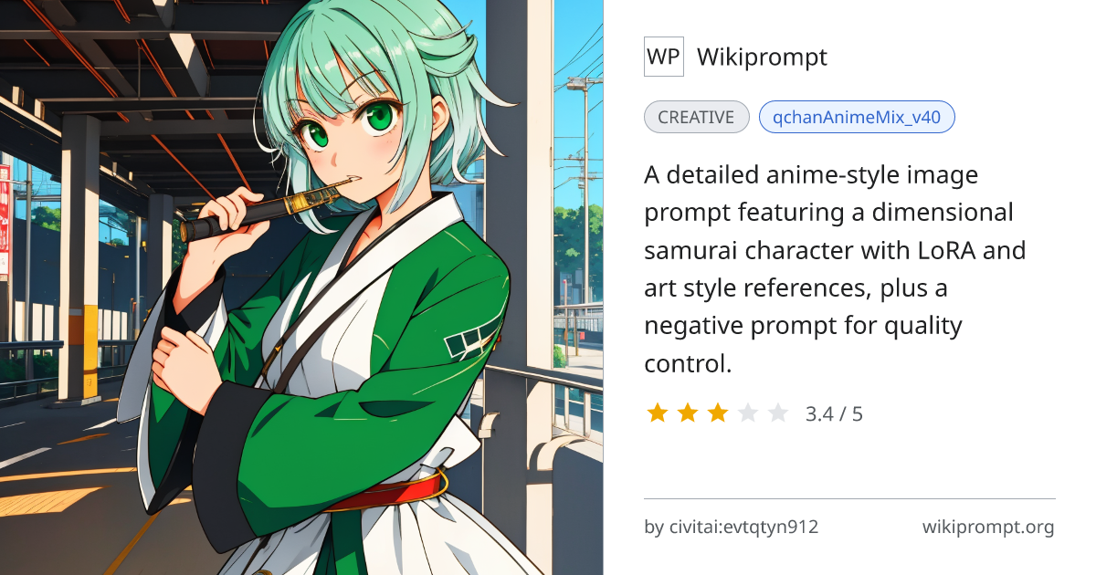 Dimensional Samurai Cinematic Anime Prompt | Wikiprompt