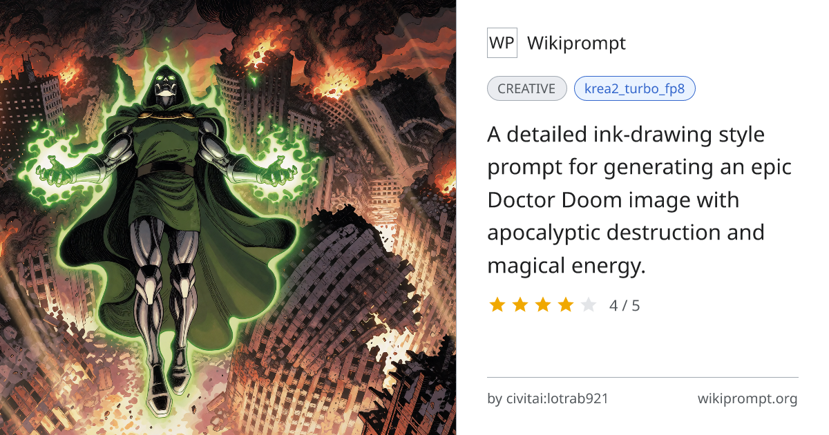 Doctor Doom Apocalyptic Ink Drawing Prompt | Wikiprompt