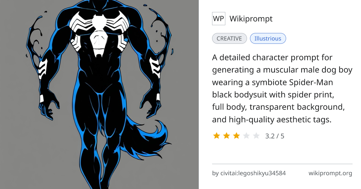 Dog Boy Symbiote Spider-Man Character Prompt | Wikiprompt