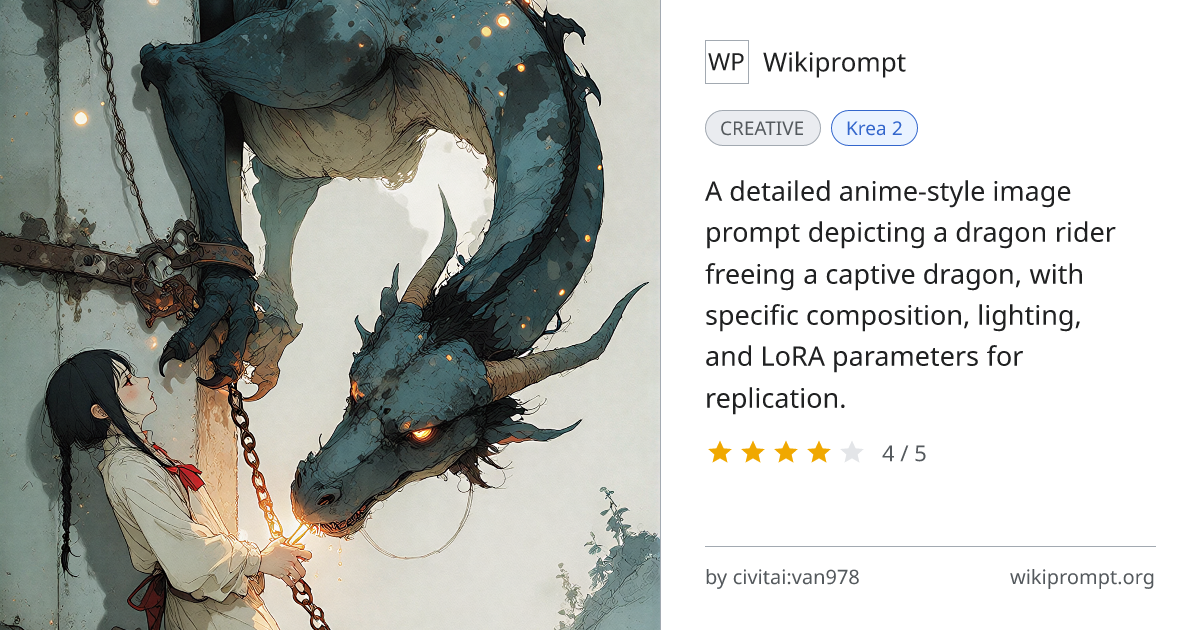 Dragon Rider Freeing Captive Dragon Anime Scene | Wikiprompt