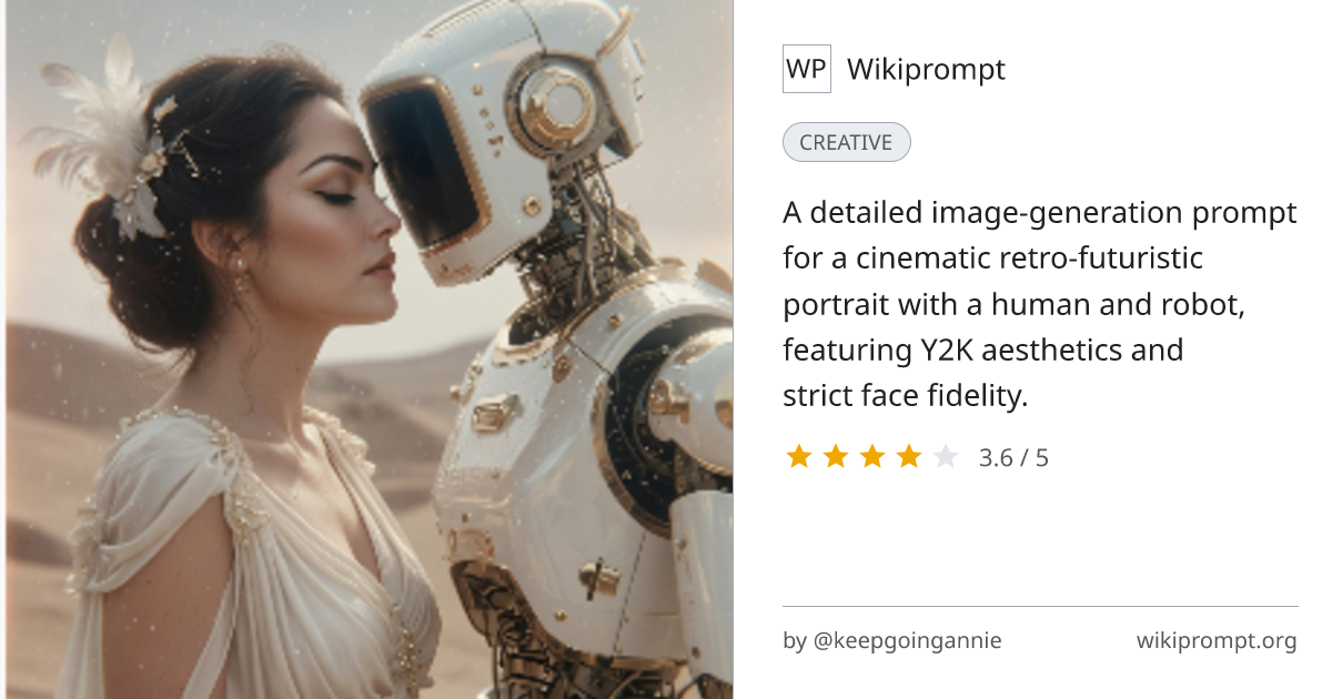 Dreamy Retro-Futuristic Robot Portrait Prompt | Wikiprompt