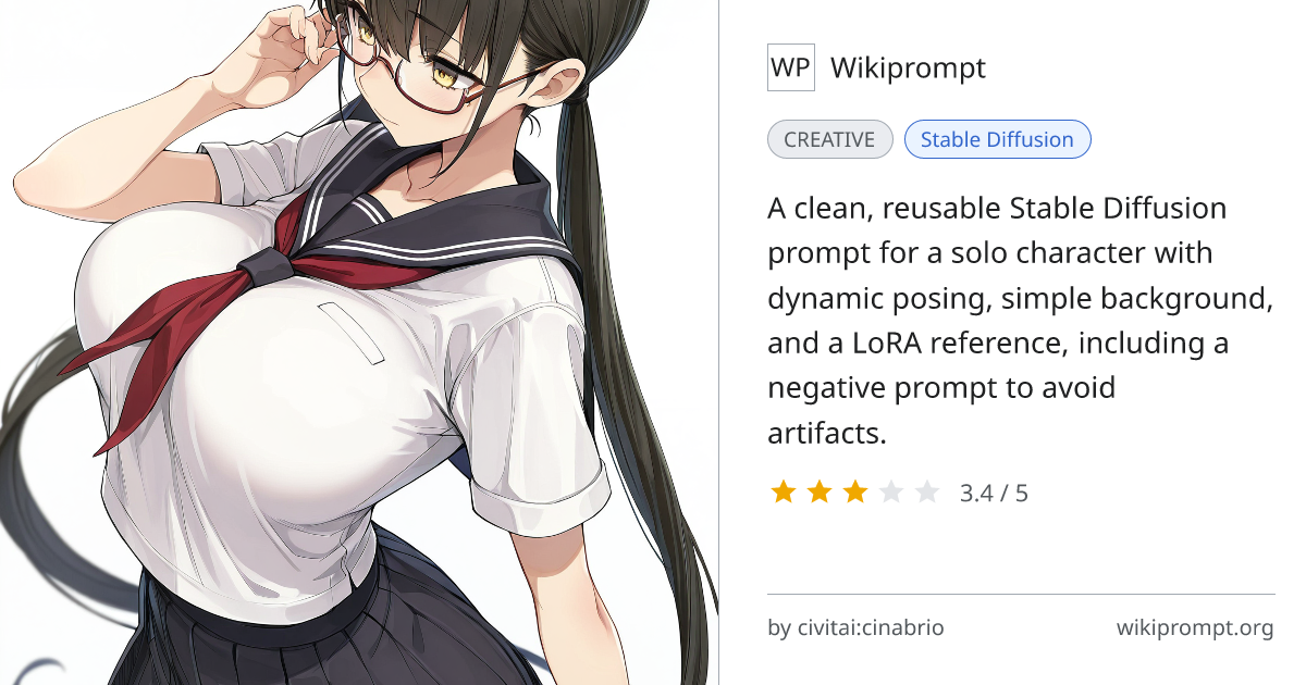 Dynamic Solo Character Prompt with LoRA | Wikiprompt