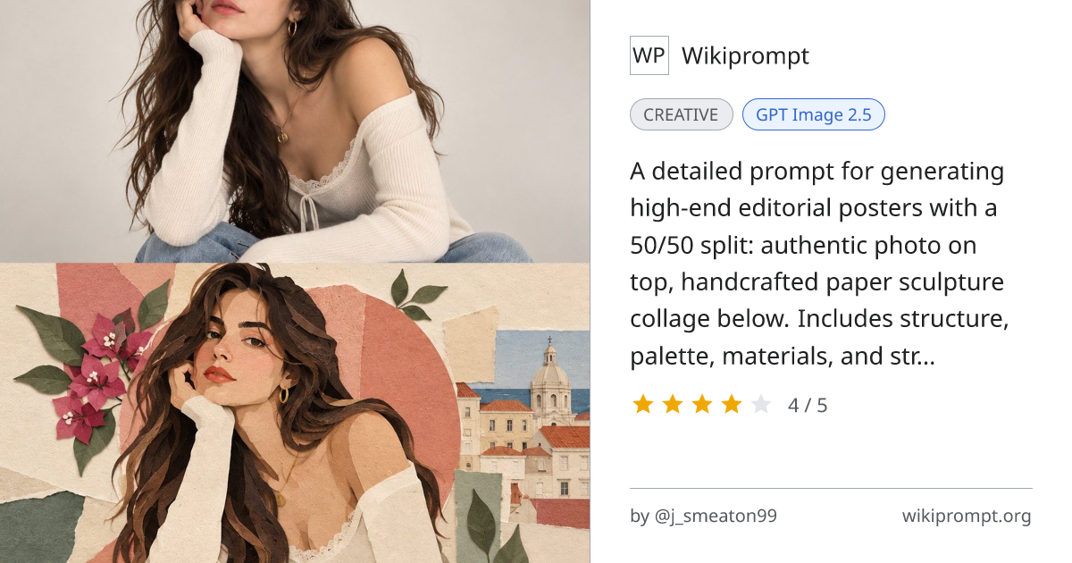 Editorial Paper Sculpture Poster Prompt | Wikiprompt