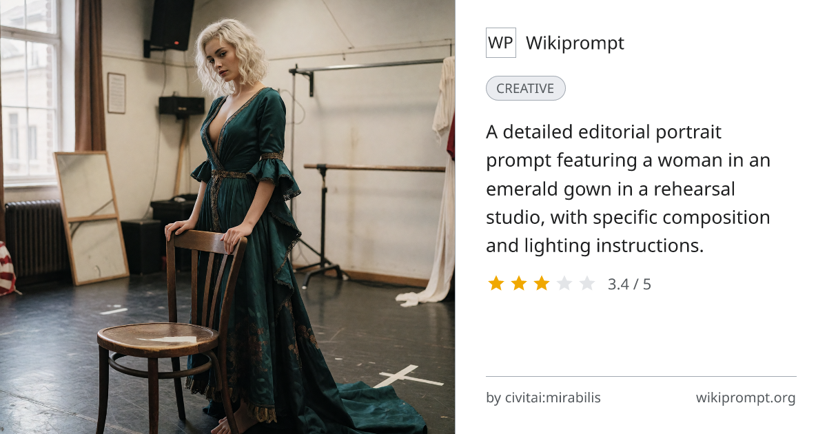 Editorial Portrait: Actress in Rehearsal Studio | Wikiprompt