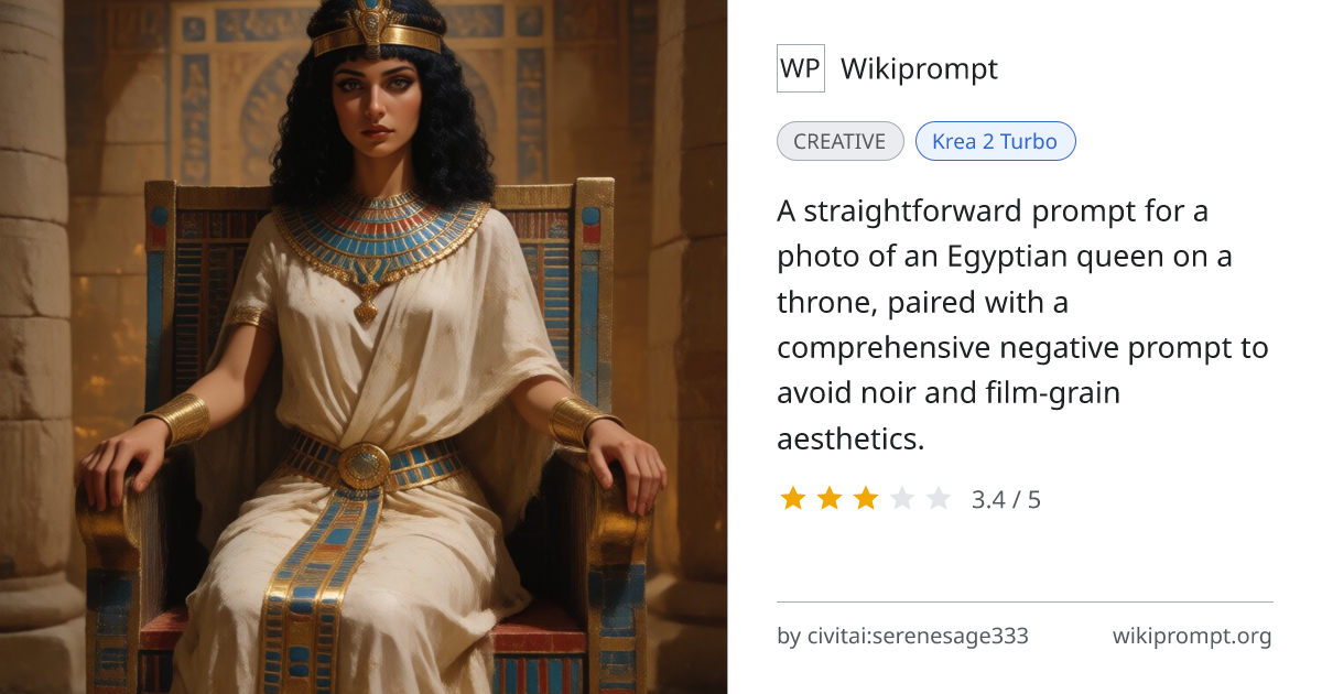 Egyptian Queen on Throne Photo | Wikiprompt