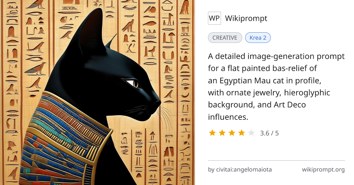 Egyptian Revival Bas-Relief Cat Sculpture | Wikiprompt