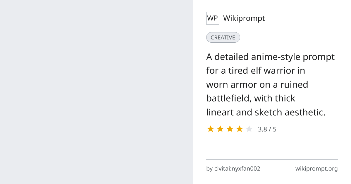 Elf Warrior Sketch Prompt | Wikiprompt