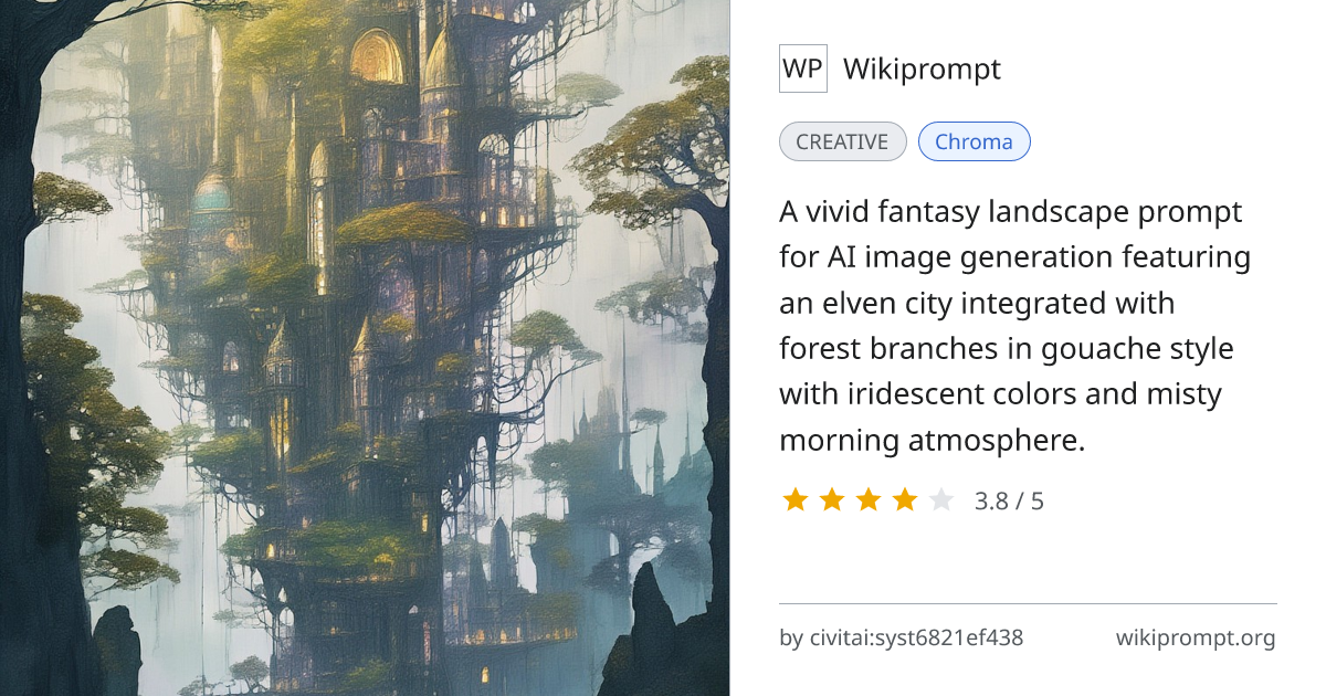 Elven Forest City Gouache Concept Art | Wikiprompt