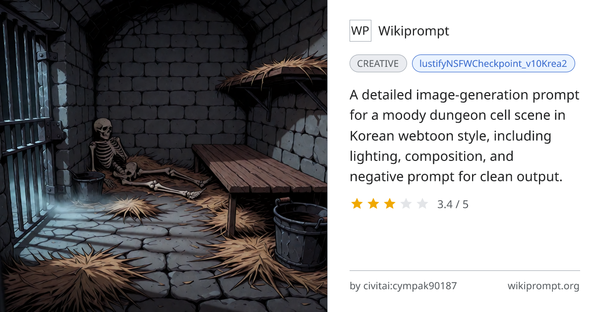 Empty Dungeon Prison Cell with Skeleton | Wikiprompt