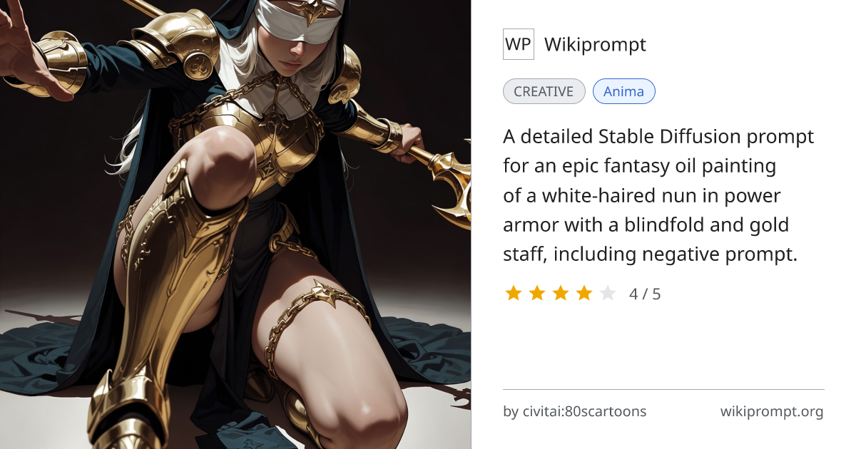 Epic Fantasy Nun Power Armor Oil Painting | Wikiprompt