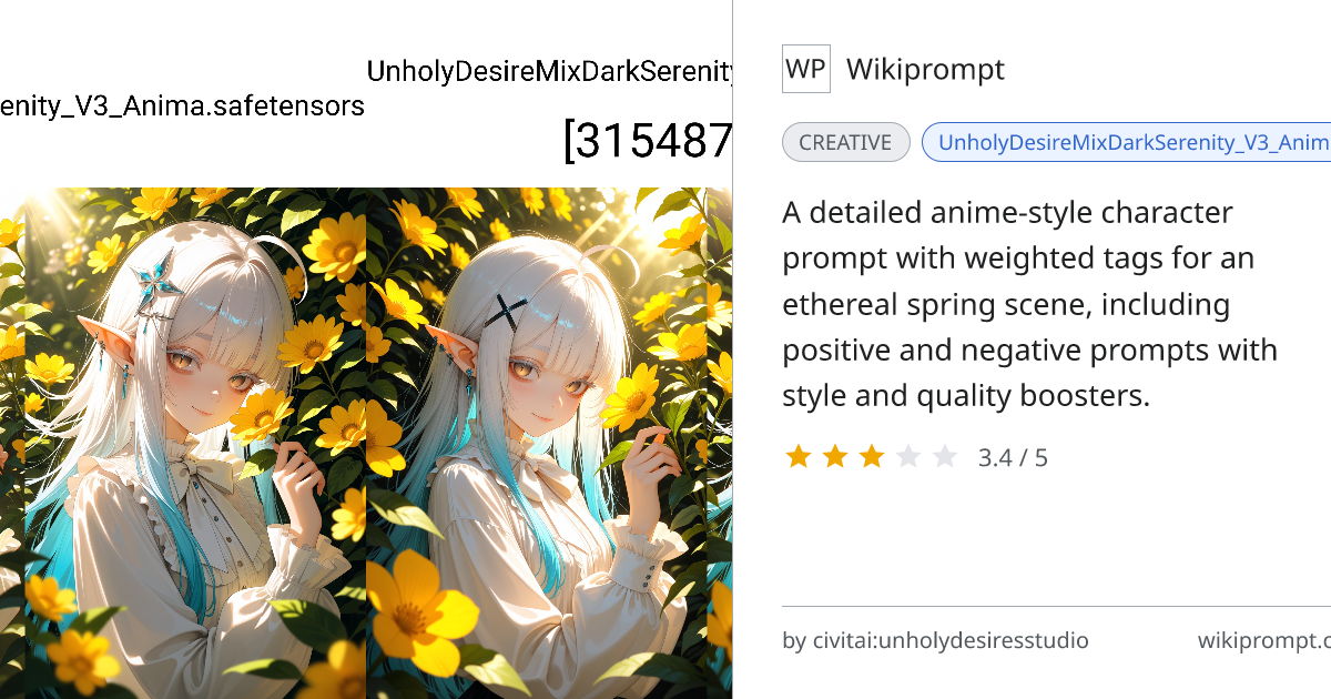 Ethereal Spring Anime Girl Full Prompt | Wikiprompt