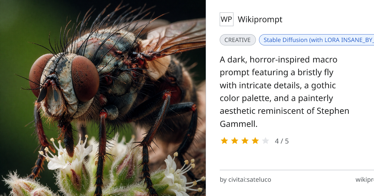 Extreme Macro Horror Fly Portrait | Wikiprompt