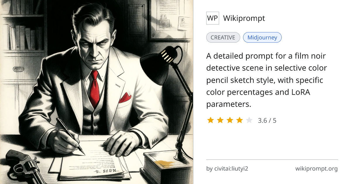 Film Noir Detective Pencil Sketch | Wikiprompt