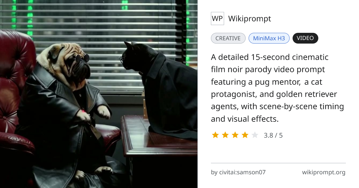 Film Noir Parody: Cat vs. Pug Pills | Wikiprompt