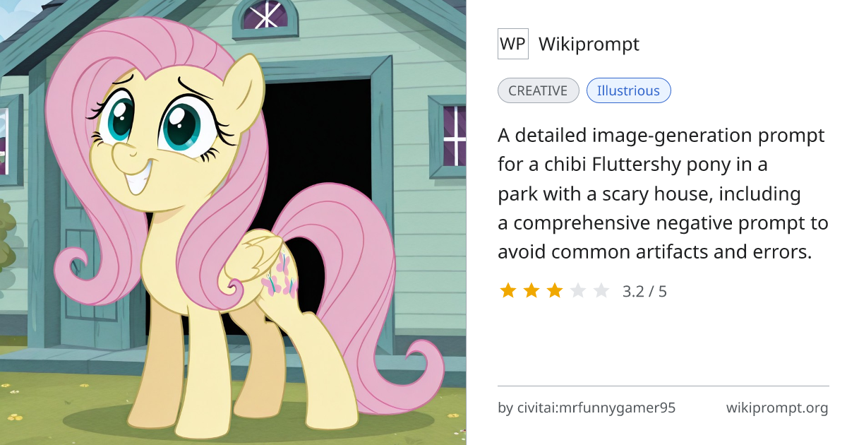 Fluttershy Pony Chibi Park Scene | Wikiprompt