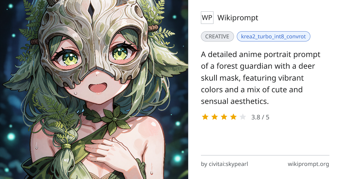 Forest Guardian Anime Portrait | Wikiprompt