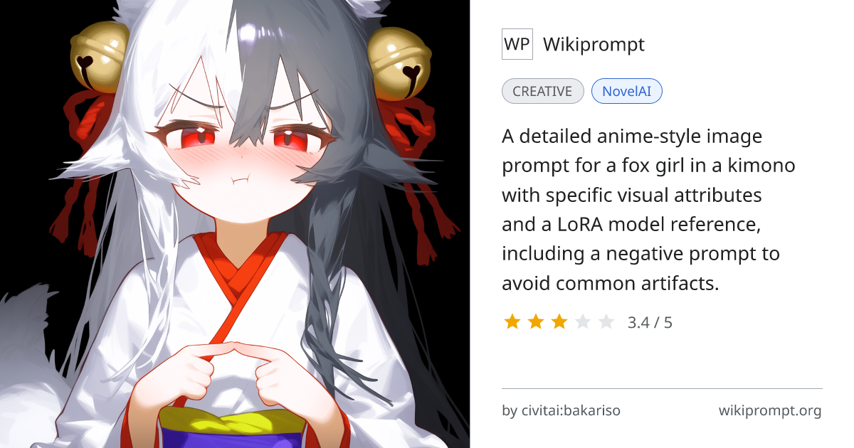Fox Girl Kimono Character Prompt | Wikiprompt
