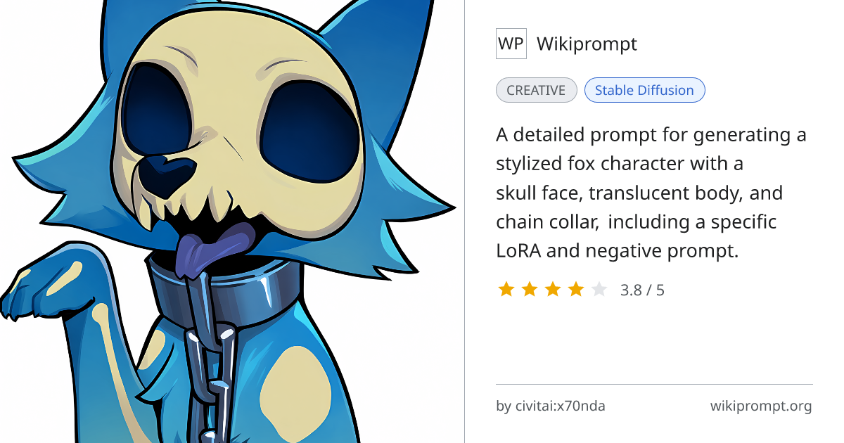 Fox Skull Shadow Puppet Portrait | Wikiprompt
