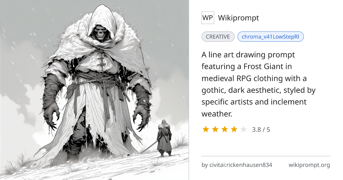 Frost Giant Medieval Line Art | Wikiprompt