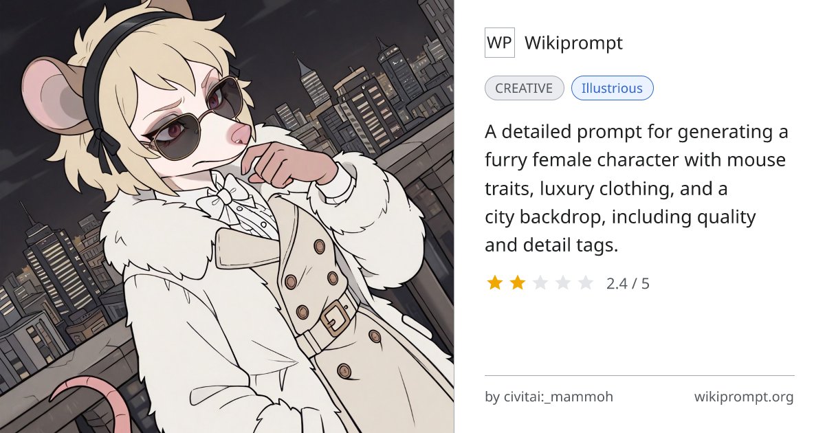 Furry Character Portrait Prompt | Wikiprompt