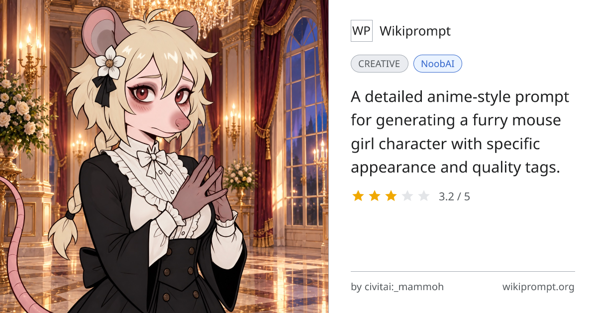 Furry Mouse Girl Character Prompt | Wikiprompt