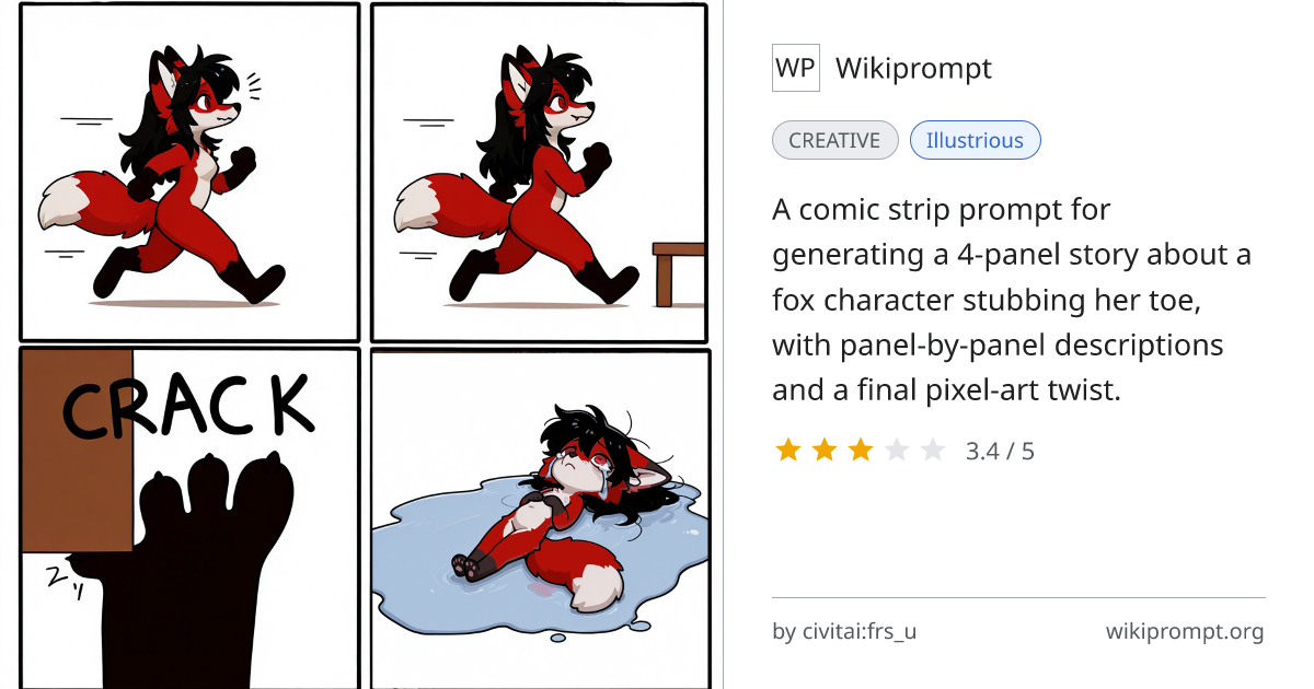 Furrzya Fox Comic Strip Prompt | Wikiprompt