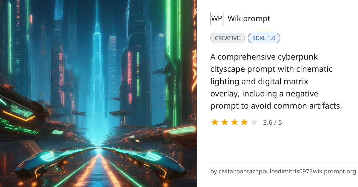 Futuristic Cyberpunk Metropolis | Wikiprompt