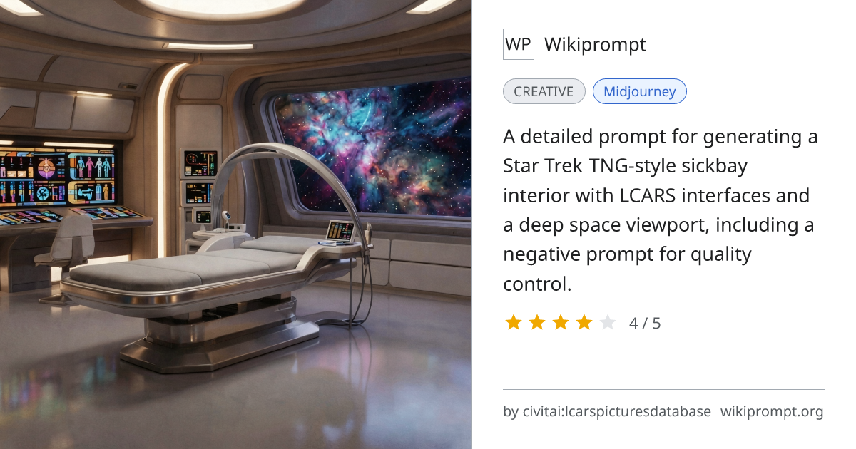 Futuristic Sickbay Interior in Star Trek TNG Style | Wikiprompt