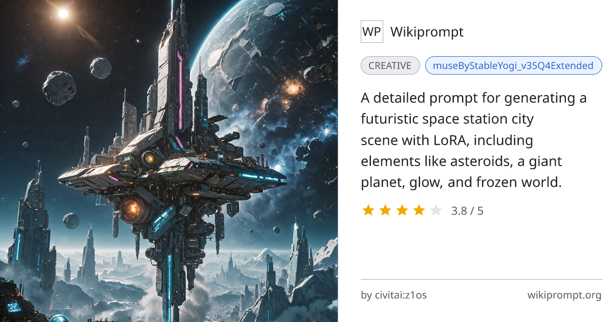 Futuristic Space Station City with LoRA | Wikiprompt