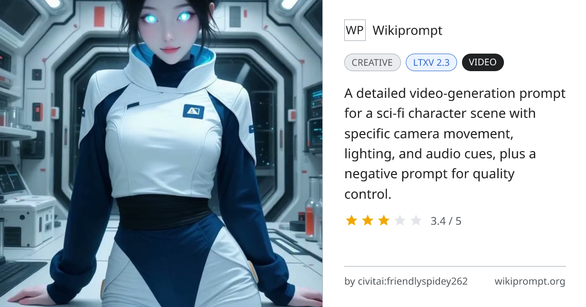 Futuristic Spaceship Corridor Character Video Prompt | Wikiprompt