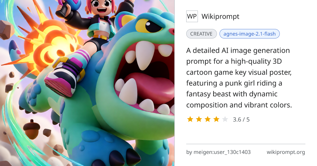 Game Key Visual Poster - 3D Cartoon CG Style | Wikiprompt
