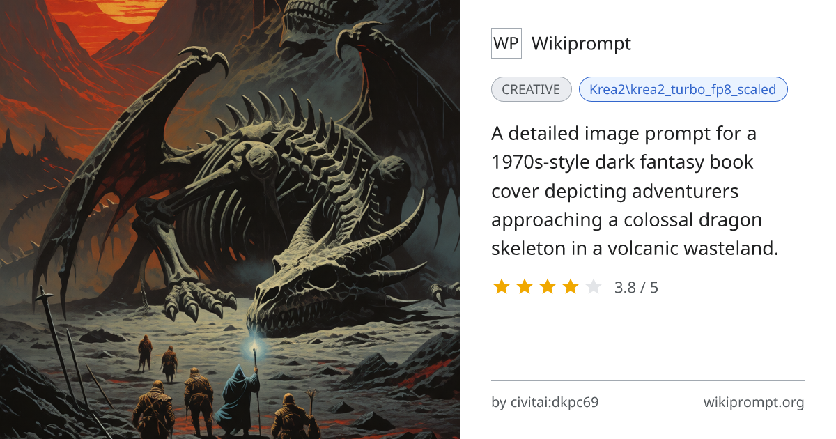 Giant Dragon Skeleton Adventurers Dark Fantasy | Wikiprompt