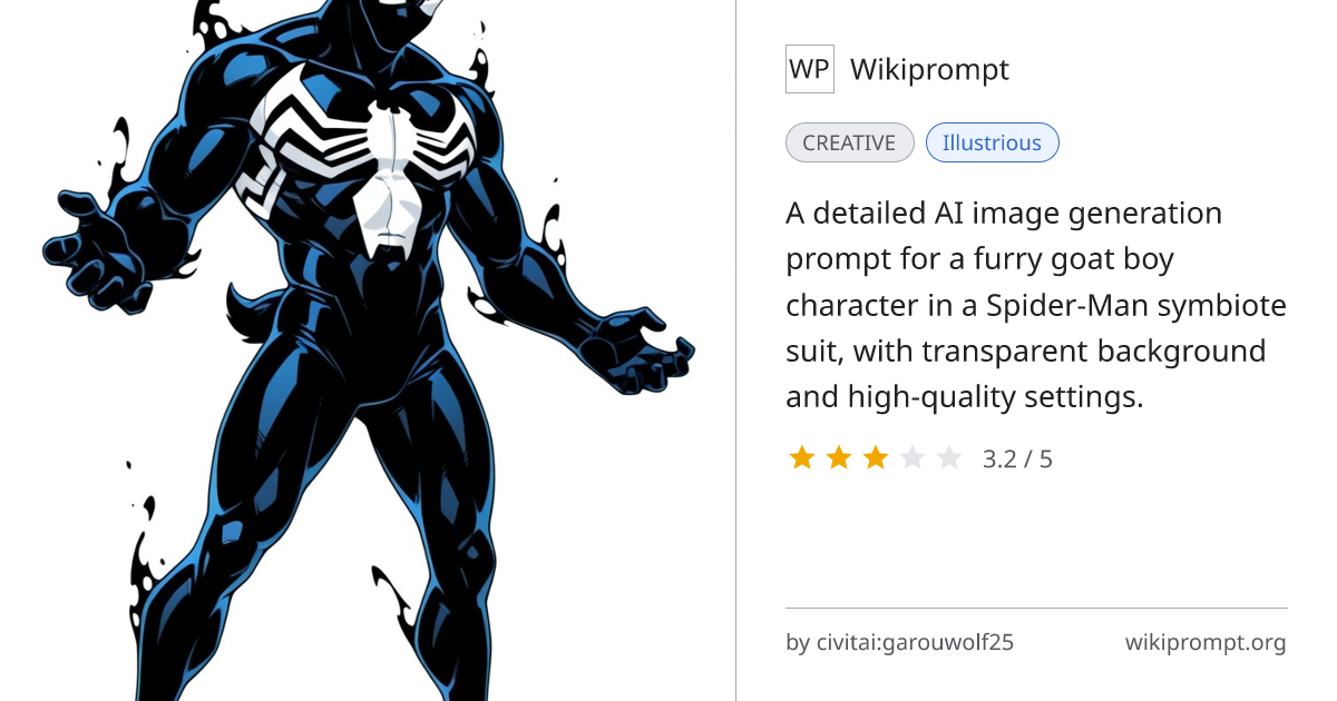 Goat Boy Symbiote Character Prompt | Wikiprompt