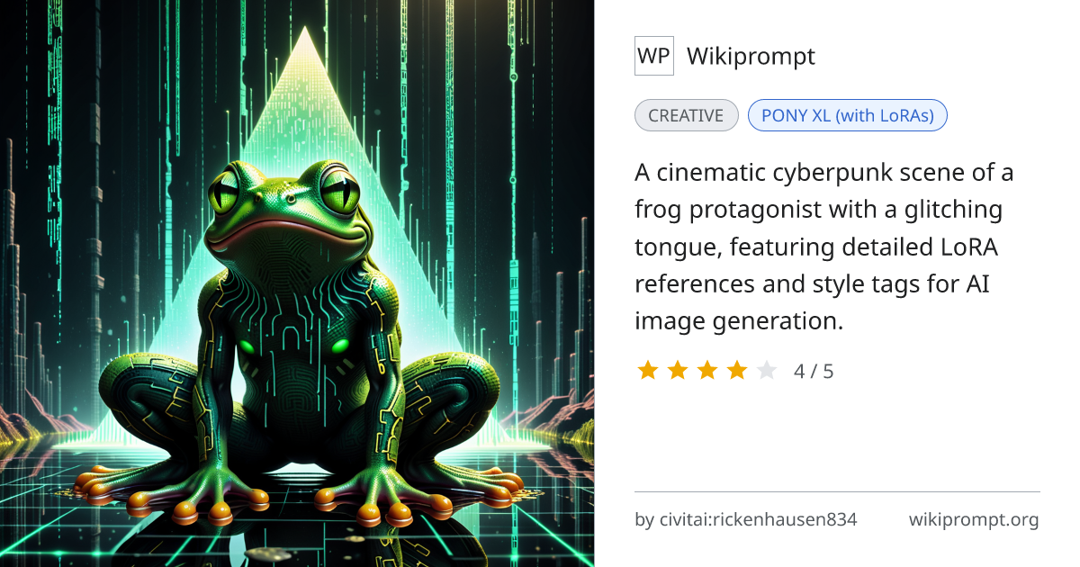 Goofy Cyberpunk Frog Tongue Glitch Scene | Wikiprompt