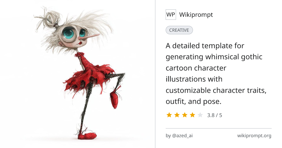 Gothic Cartoon Illustration Prompt | Wikiprompt