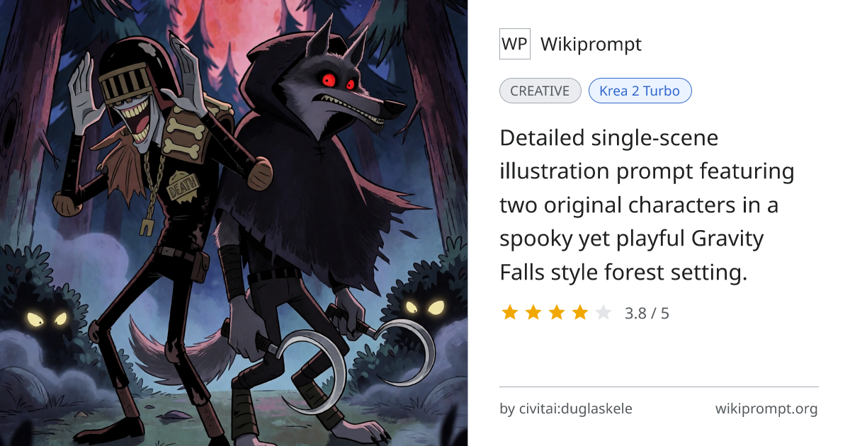 Gravity Falls Style Judgedeath and DeathWolf Illustration | Wikiprompt