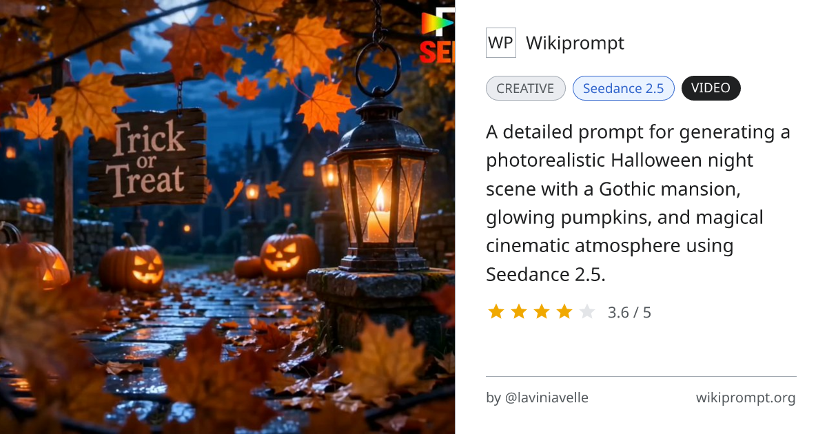 Halloween Gothic Mansion Cinematic Video Prompt | Wikiprompt