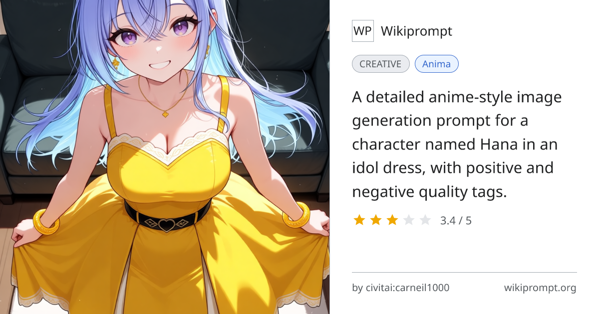 Hana Idol Dress Portrait Prompt | Wikiprompt