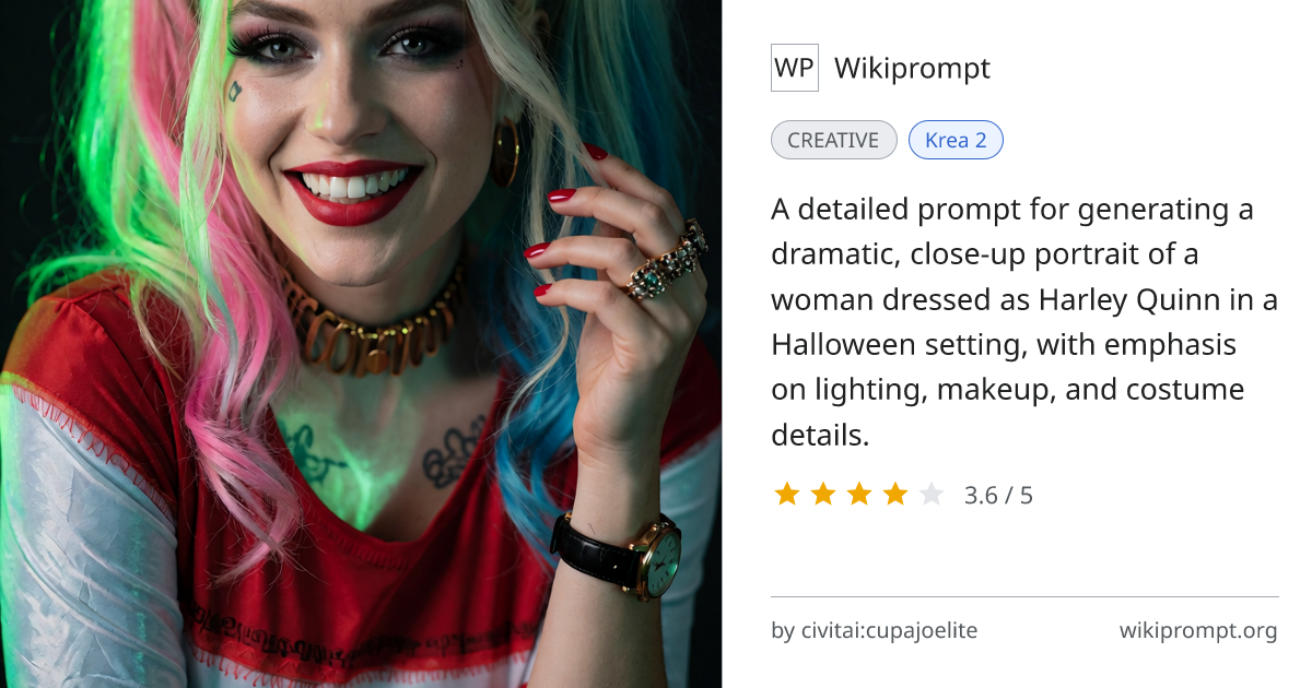 Harley Quinn Halloween Portrait | Wikiprompt